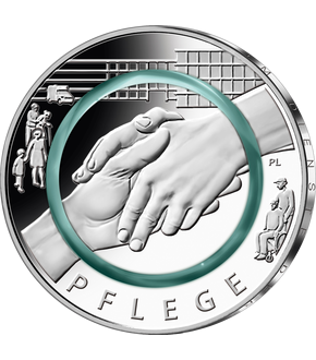 Die 10-Euro-Polymer-Münzen "Im Dienst der Gesellschaft" in Polierte Platte
