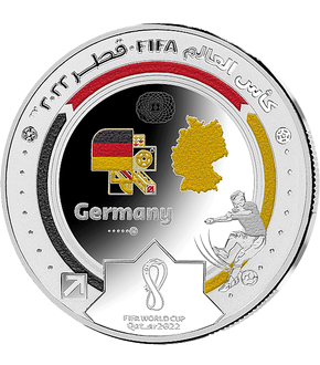 Offizielle Gedenkmünzen zu den Teilnehmerländern der Fussball-WM 2022 - Ihr Start: „Teilnehmerland Deutschland“