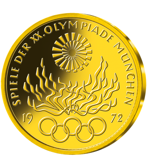 10-DM-Goldmünzen zum Jubiläum "50 Jahre Olympische Spiele in München"!