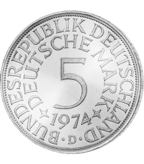 Jubiläums-Kollektion 150 Jahre Deutsche Mark | Deutsche 5-Mark-Münzen
