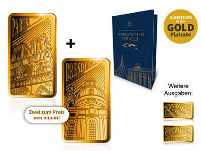 "Wahrzeichen der Welt" - die Edition der 1/200 Unzen-Gold-Barrenmünzen