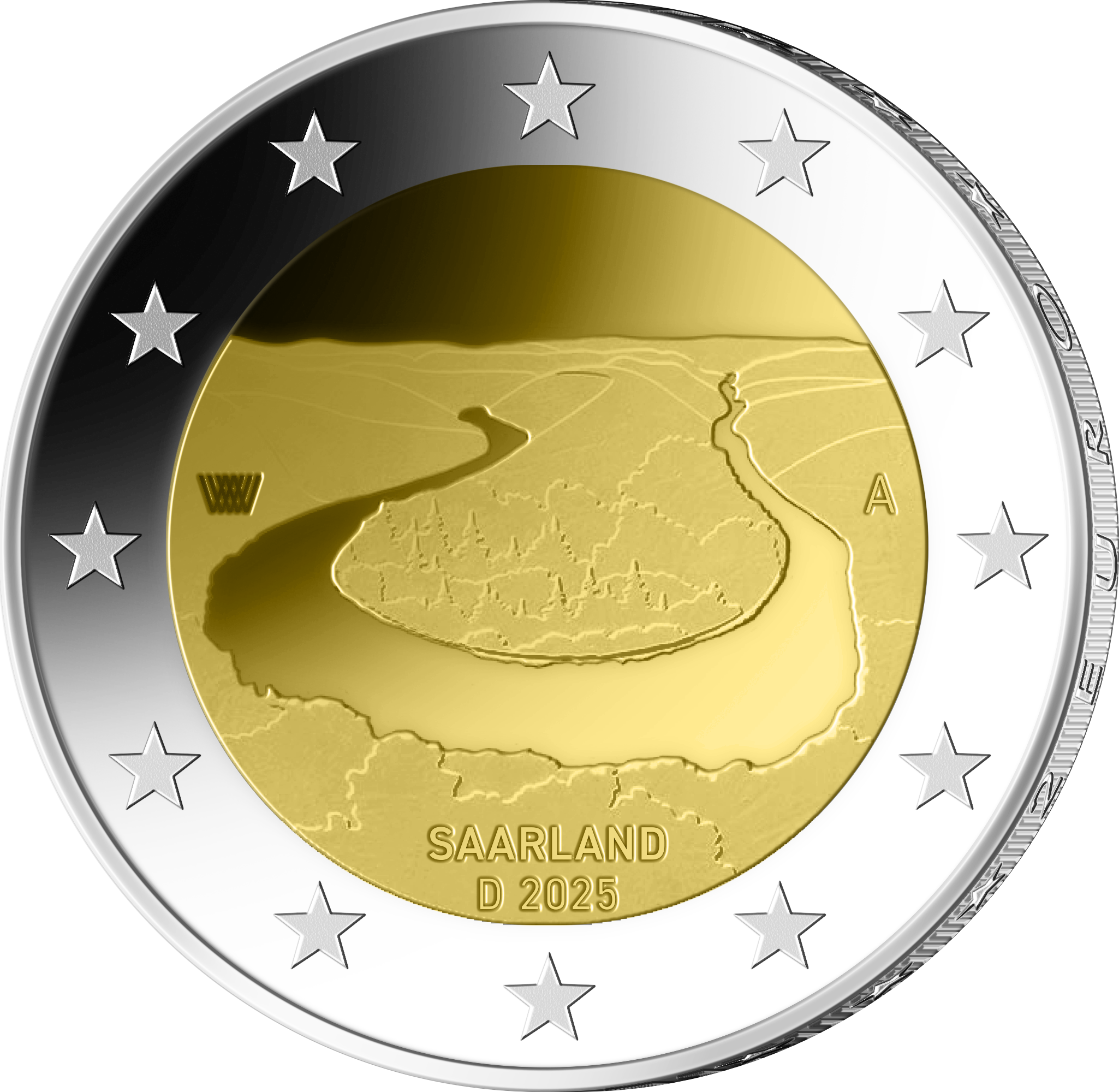 2-Euro-Gedenkmünzen Saarland 2025 - Vorderseite