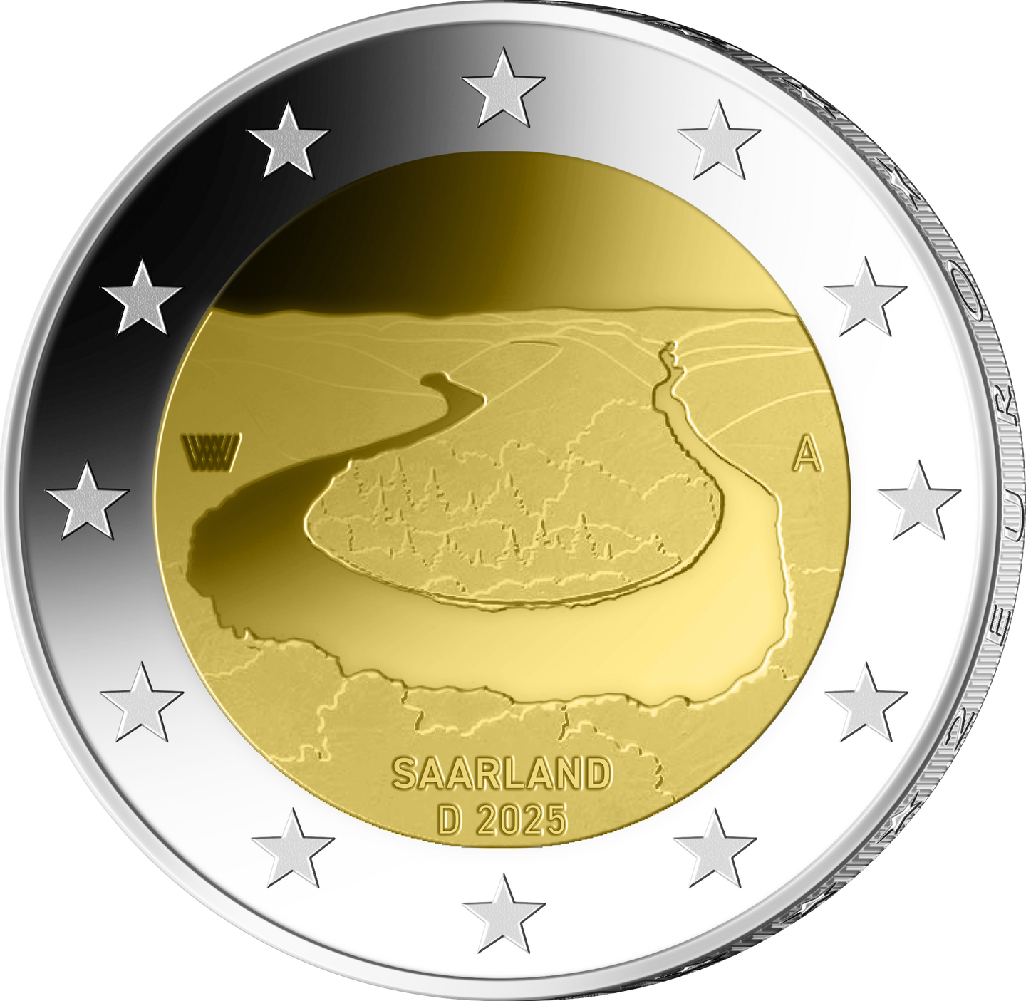 2-Euro-Gedenkmünzen Saarland 2025 - Vorderseite