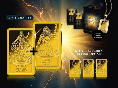 Die Goldbarren-Münzen „Kraft der Götter“