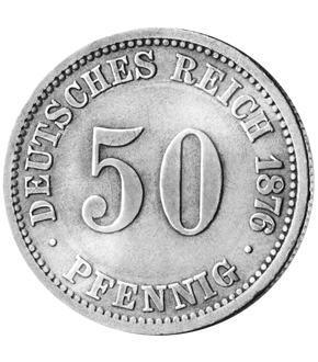 Original 50 Pfennig des Deutschen Reiches aus echtem Silber!