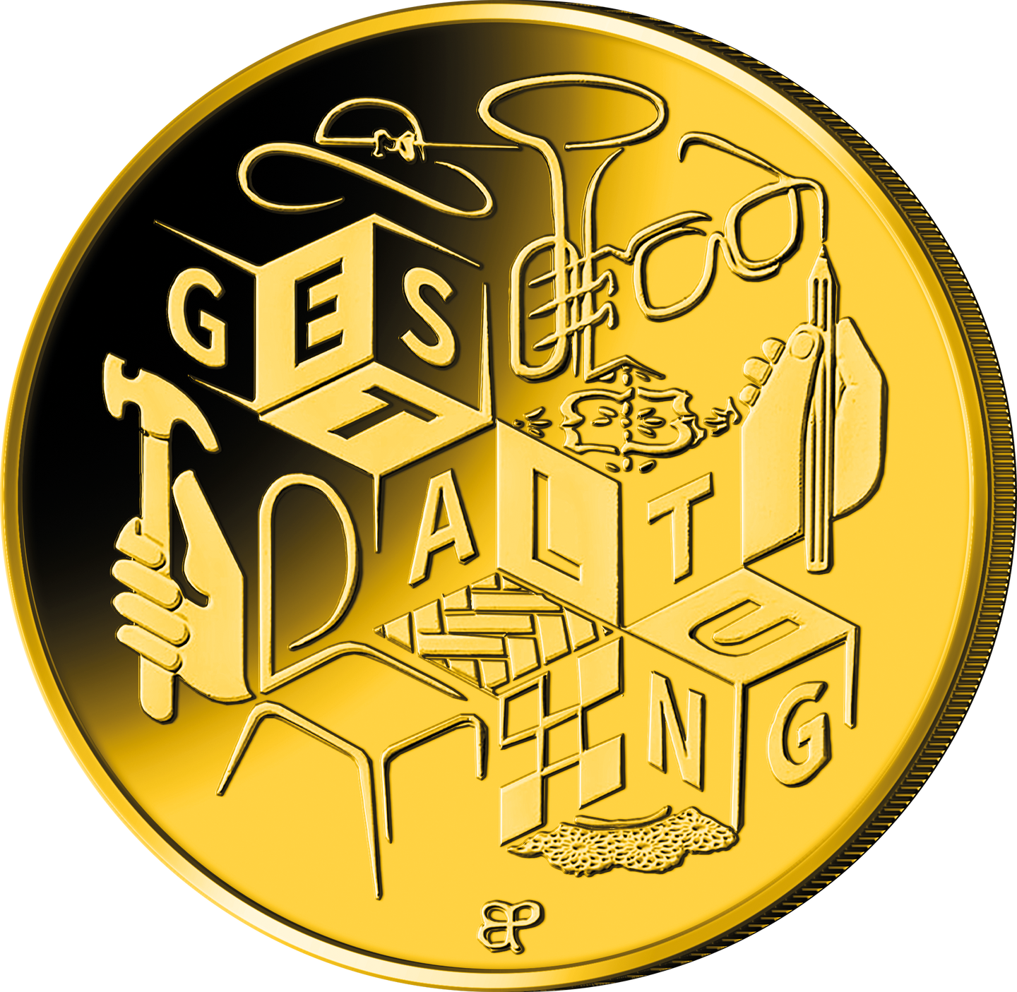 Die Vorderseite der deutschen 50-Euro-Goldmünze 2026 "Gestaltung"