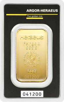 Der 50g-Goldbarren 
