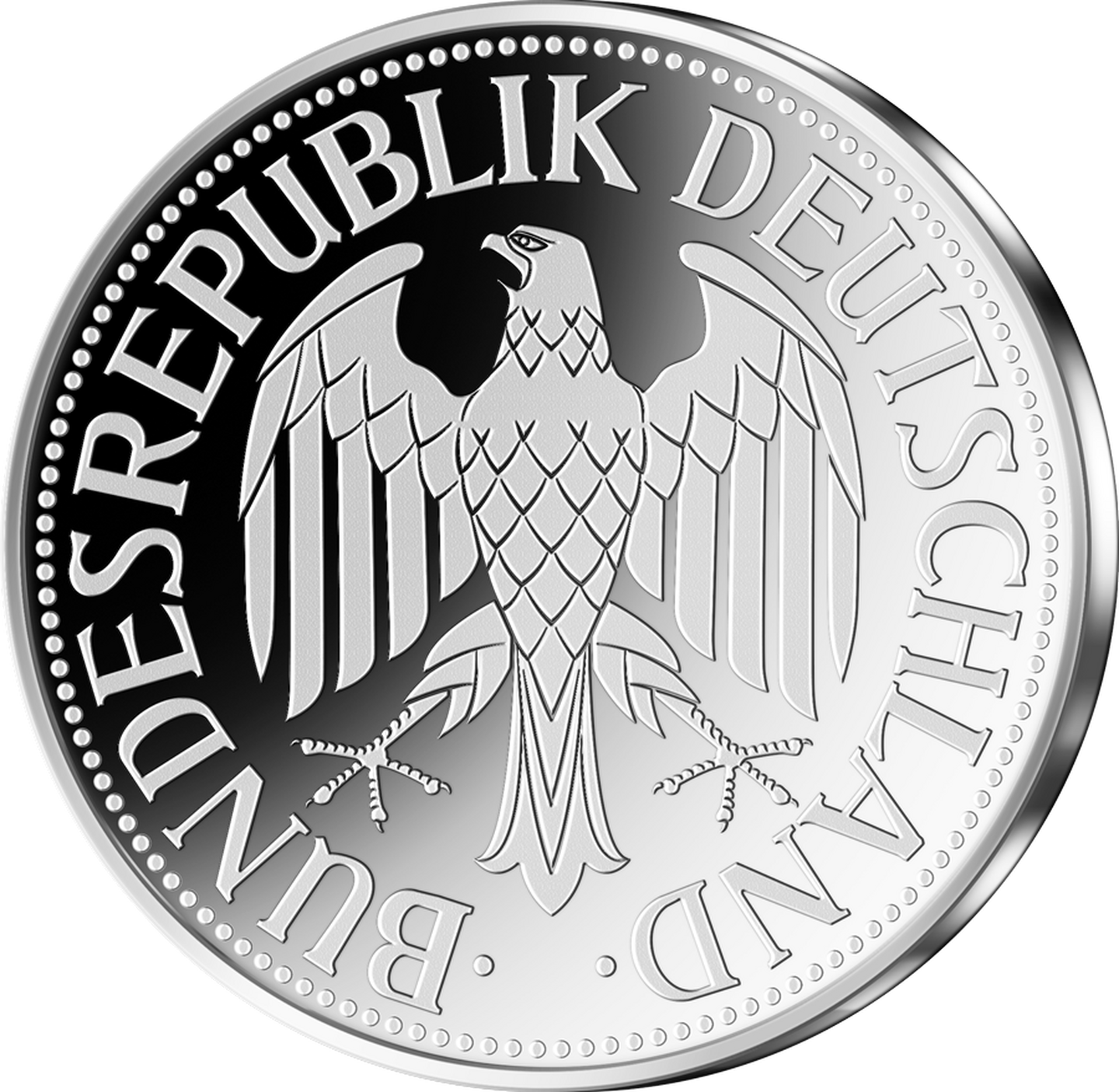 Klassische Rückseite der 1 D‑Mark‑Prägung „Sandmännchen“ mit historischem Bundesadler