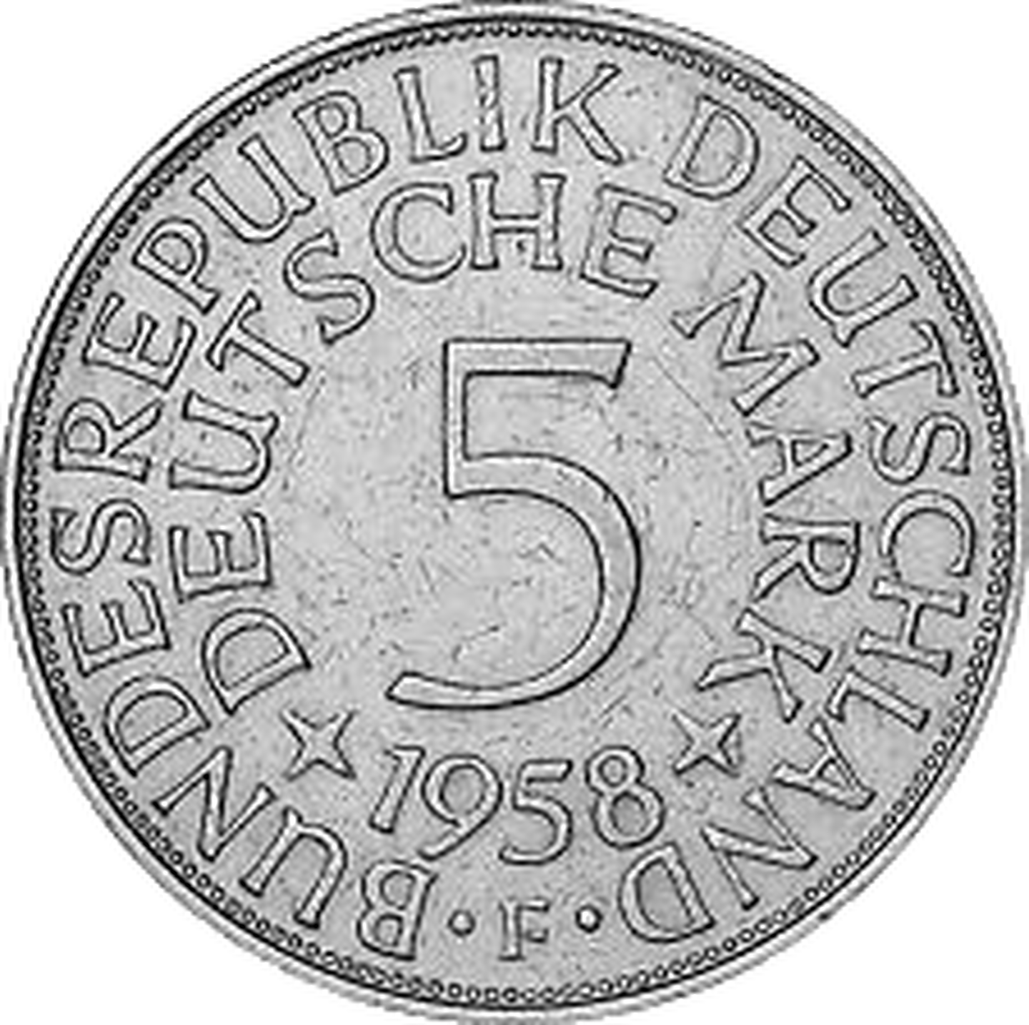 5- Mark M&uuml;nze 1958