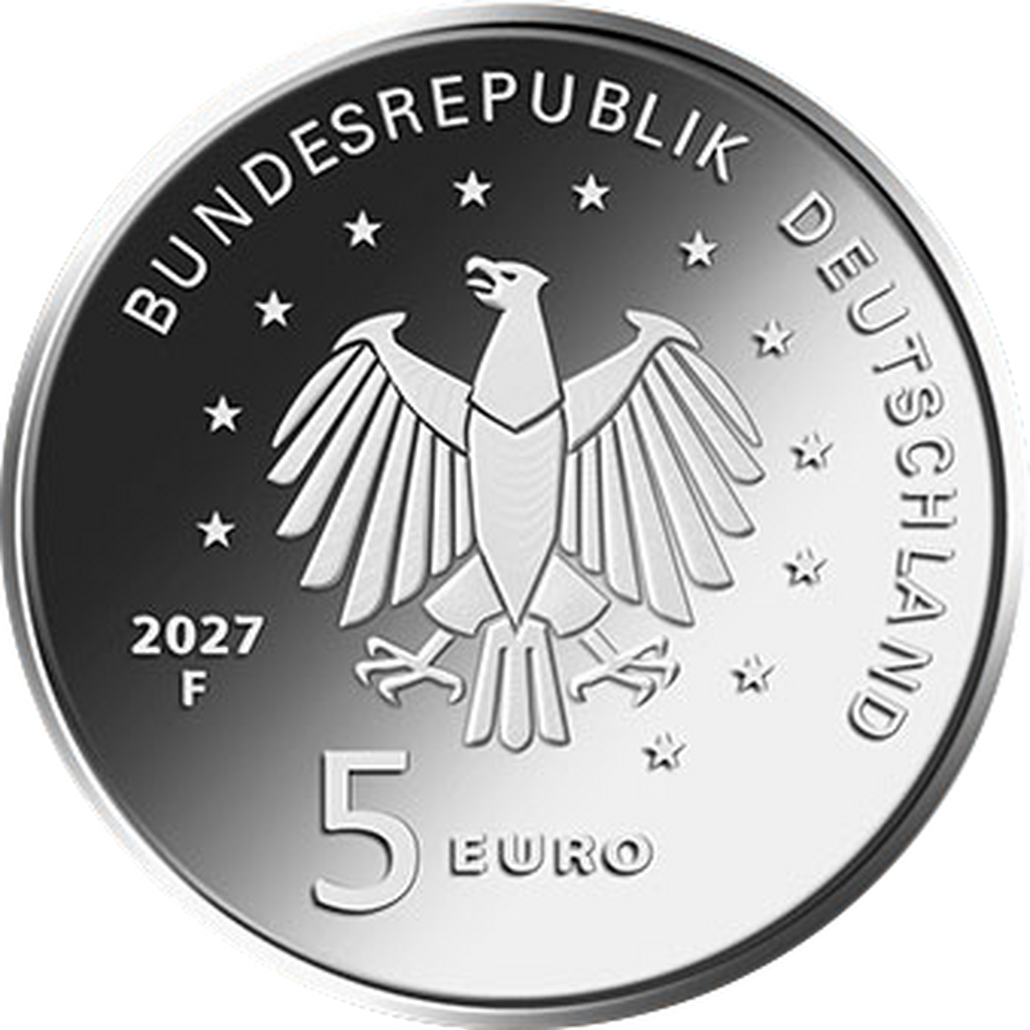 Die Wertseite der 5-Euro-Gedenkmünze 2027 "JUICE-Raumsonde"