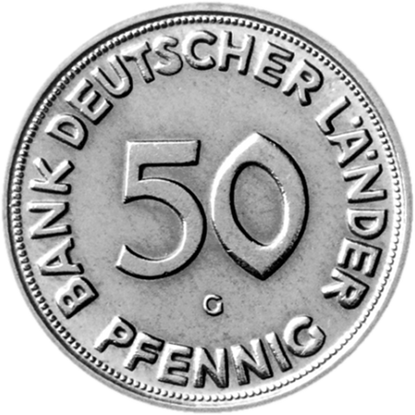 Fehlprägung einer 50-Pfennig-Münze