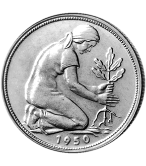 Die seltenste Münze der BRD - 50 Pfennig "Bank deutscher Länder" 1950 Prz. G