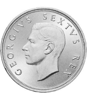 Südafrika 5 Shillings 1952 Georg VI. Segelschiff "Dromedaris"