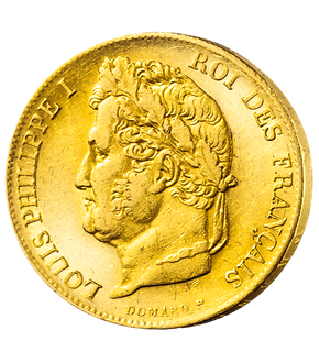 Monnaie ancienne en or massif « 20 Francs - Louis Philippe Tête laurée »