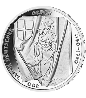 Die offizielle 10-DM-Silber-Gedenkmünze - "800 Jahre Deutscher Orden"