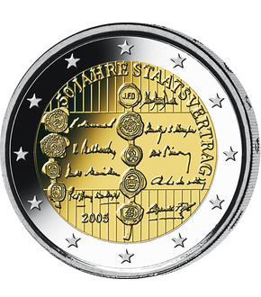 2 Euro Gedenkmünze "50 Jahre Staatsvertrag" 2005 aus Österreich!