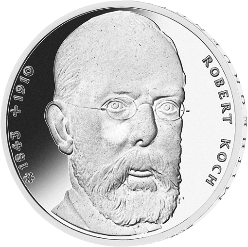 Die offizielle 10-DM-Silber-Gedenkmünze - "Robert Koch"