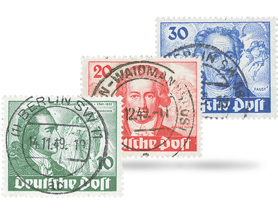 Briefmarkensatz Geburtstag Goethe