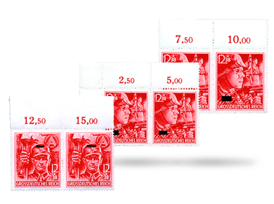 Die letzten Briefmarken des Deutschen Reiches mit Pattenfehler