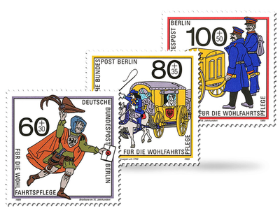 Wohlfahrtsmarken Berlin 1989: Postbeförderung im Laufe der Jahrhunderte