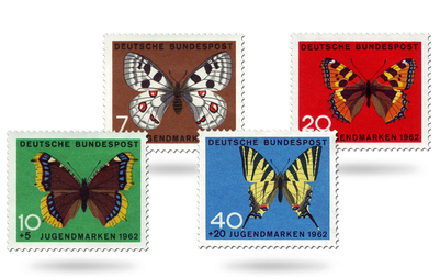 Jugendbriefmarken Jahrgang 1962 - Schmetterlinge
