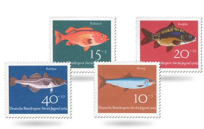 Jugendbriefmarken Jahrgang 1964 - Fische