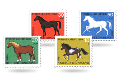 Jugendbriefmarken Jahrgang 1969 - Pferde
