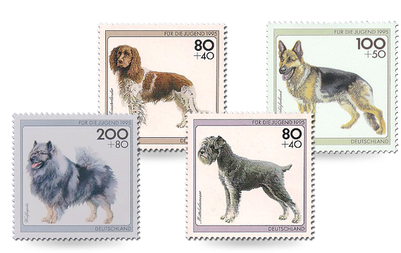 Jugendbriefmarken Jahrgang 1995 - Hunderassen