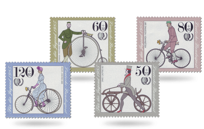 Jugendbriefmarken Jahrgang 1985 - Historische Fahrräder
