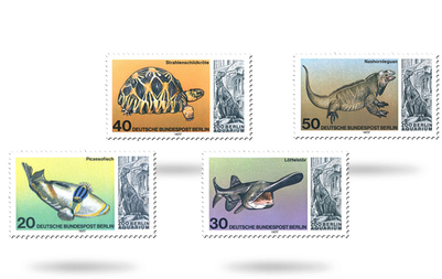 Briefmarken 25. Jahrestag Wiedereröffnung Aquarium Berliner Zoo