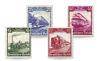 Briefmarken Deutsches Reich - 100 Jahre Deutsche Eisenbahn