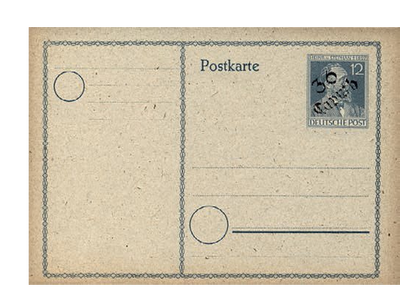 SBZ-Postkarten-Ganzsache mit Bezirkshandstempel „36 Caputh