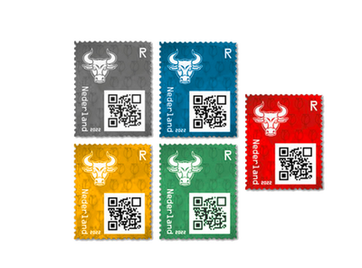 Crypto Stamp 4.0 aus den Niederlanden mit Bullenmotiv in allen 5 Farben
