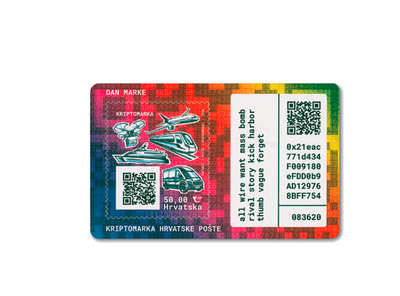 Crypto Stamp aus Kroatien „Postbeförderung“
