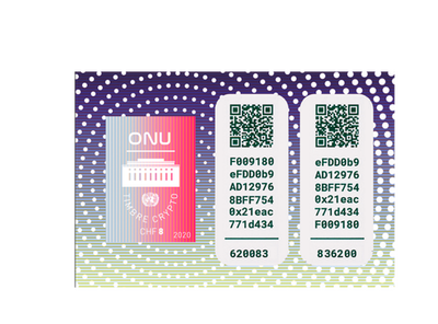 Crypto Stamp der UNO von 2020, Genf 