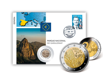 2 €-Numisbriefe Europa - Motiv: Unesco Nationalpark Garanjonay