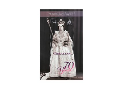 Briefmarkenblock zum 70. Thronjubiläum von Queen Elizabeth II.