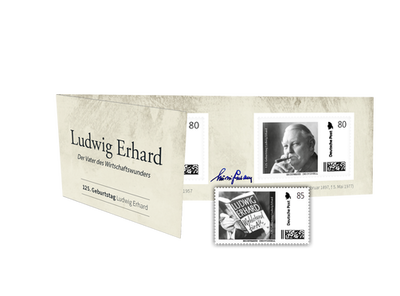 Historische Portokarte 125. Geburtstag Ludwig Erhard
