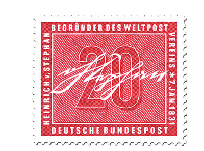 Briefmarke 125. Geburtstag von Heinrich von Stephan