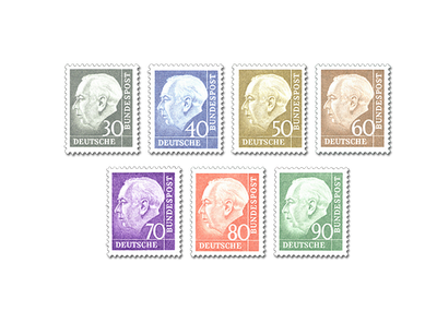 Briefmarkenserie Bundespräsident Theodor Heuss
