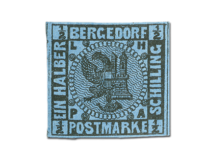 Briefmarke Bergedorf 1861 