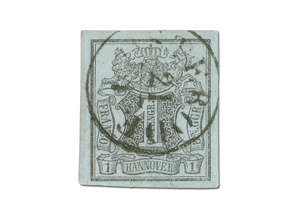 Erste Briefmarke Hannovers 1850  