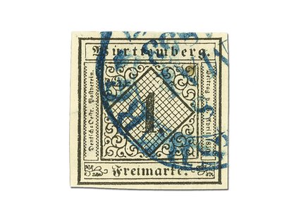 Briefmarke Württemberg 1851