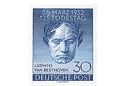 Briefmarke Berlin 125. Todestag Ludwig van Beethoven