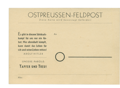 Die Feldpostkarte aus Ostpreußen