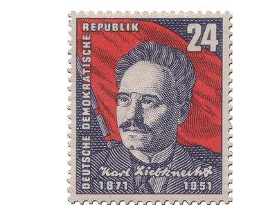 Briefmarke 80. Geburtstag von Karl Liebknecht