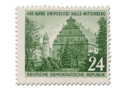 Briefmarke 450 Jahre Uni-Halle-Wittenberg