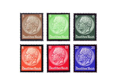 Briefmarken Deutsches Reich - Tod von Paul von Hindenburg