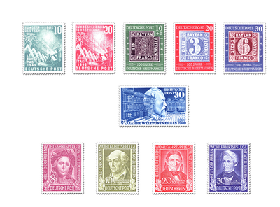 Briefmarken Deutschland Jahrgang 1949