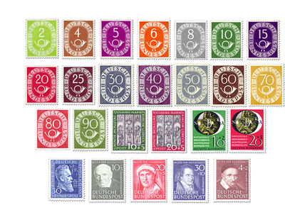 Briefmarken Deutschland Jahrgang 1951